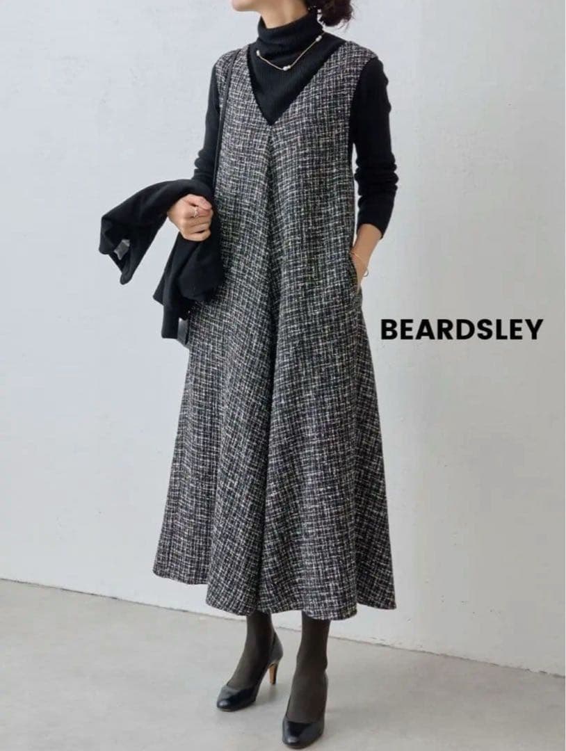 BEARDSLEY ⭐︎ビアズリー ツィードフレアワンピース