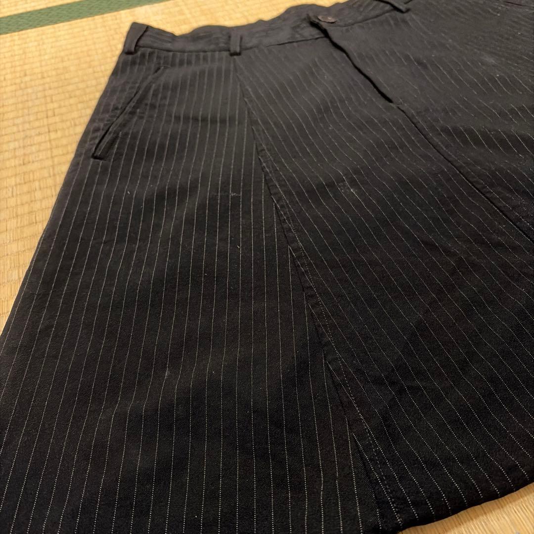 黒 ストライプ サルエルパンツ