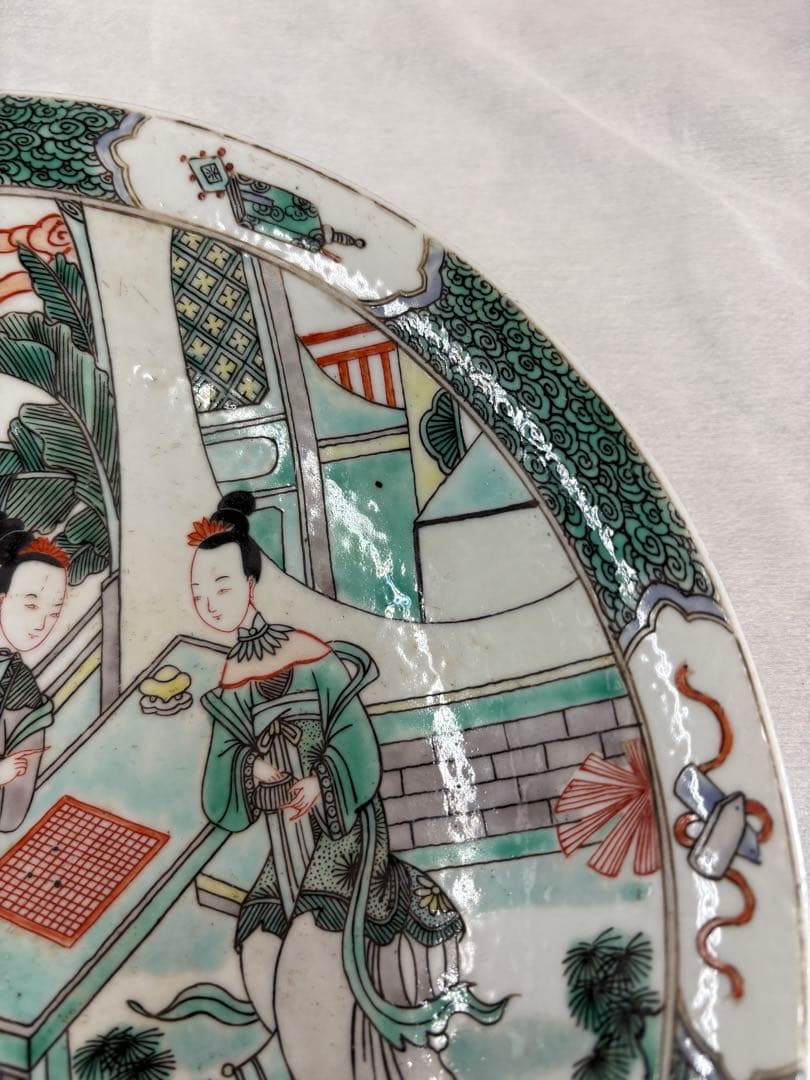 中国伝統美術　観賞用皿　大皿　工芸品　古玩《最終値下げ》