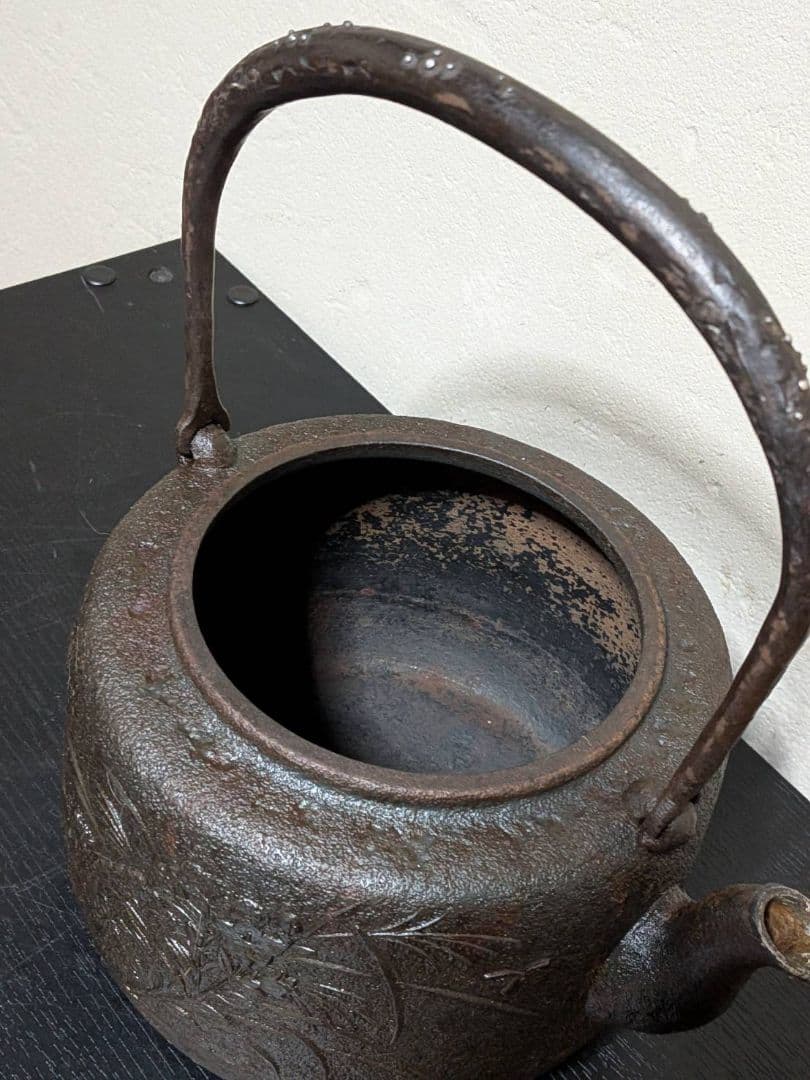 正寿堂 鉄瓶 銅蓋 時代物 茶道具 煎茶道具 骨董 アンティーク