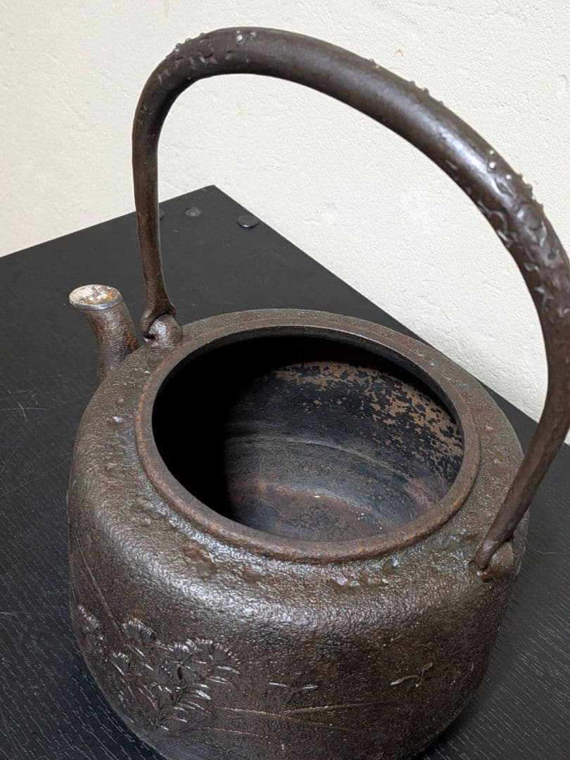 正寿堂 鉄瓶 銅蓋 時代物 茶道具 煎茶道具 骨董 アンティーク