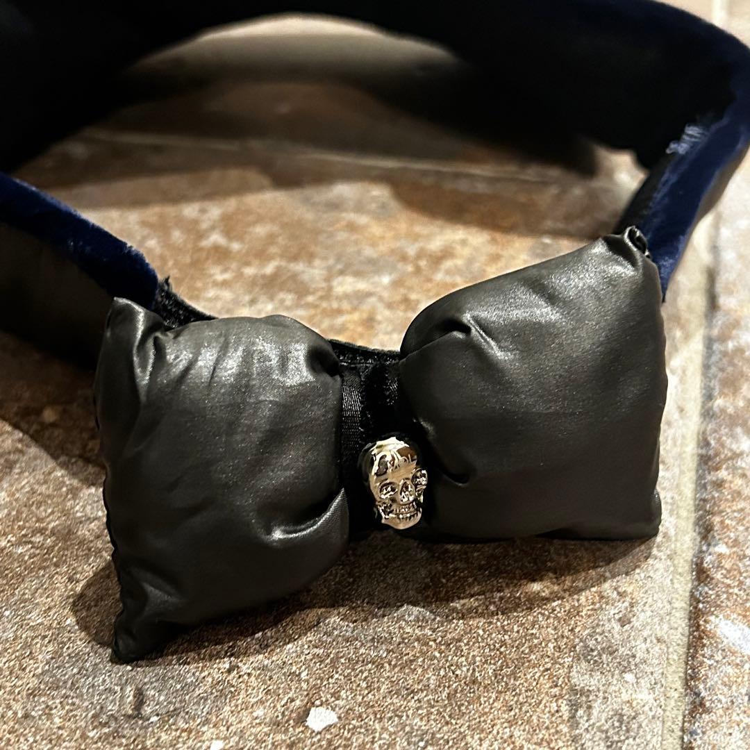 MARK&LONA サンバイザー リボン　スカル　ロゴ　レディース　ゴルフ