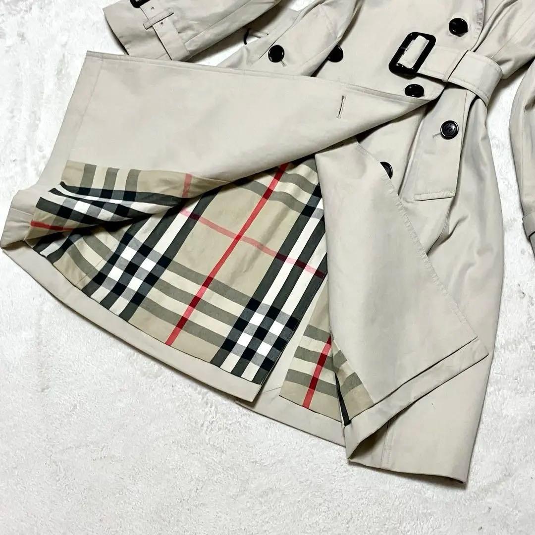 バーバリー　現行　トレンチコート　ロング　裏ノバチェック　ベルト　￼刻印ボタン
