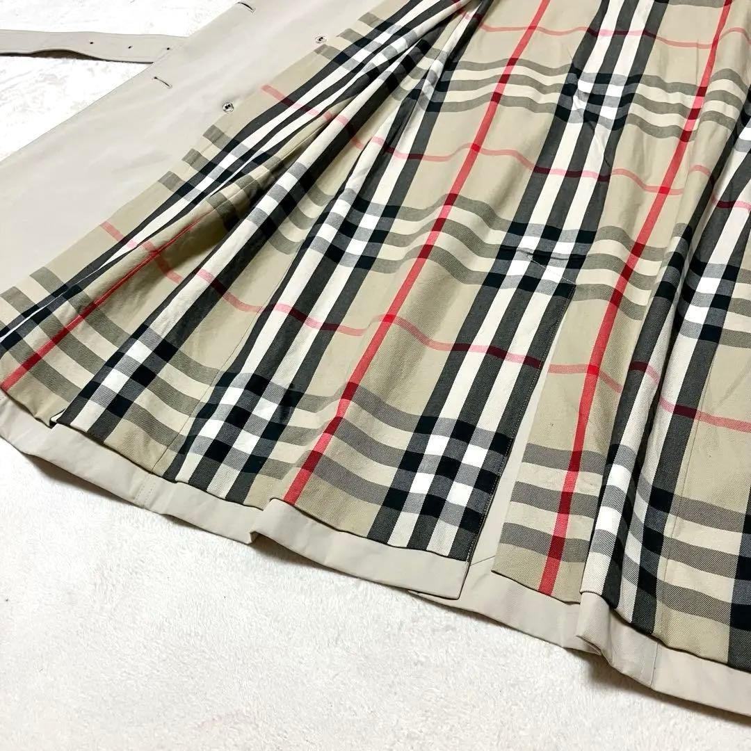 バーバリー　現行　トレンチコート　ロング　裏ノバチェック　ベルト　￼刻印ボタン