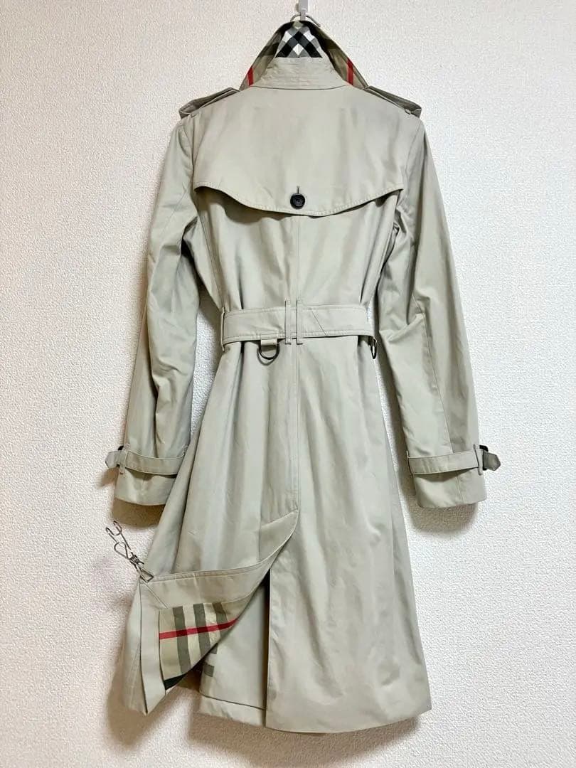 バーバリー　現行　トレンチコート　ロング　裏ノバチェック　ベルト　￼刻印ボタン
