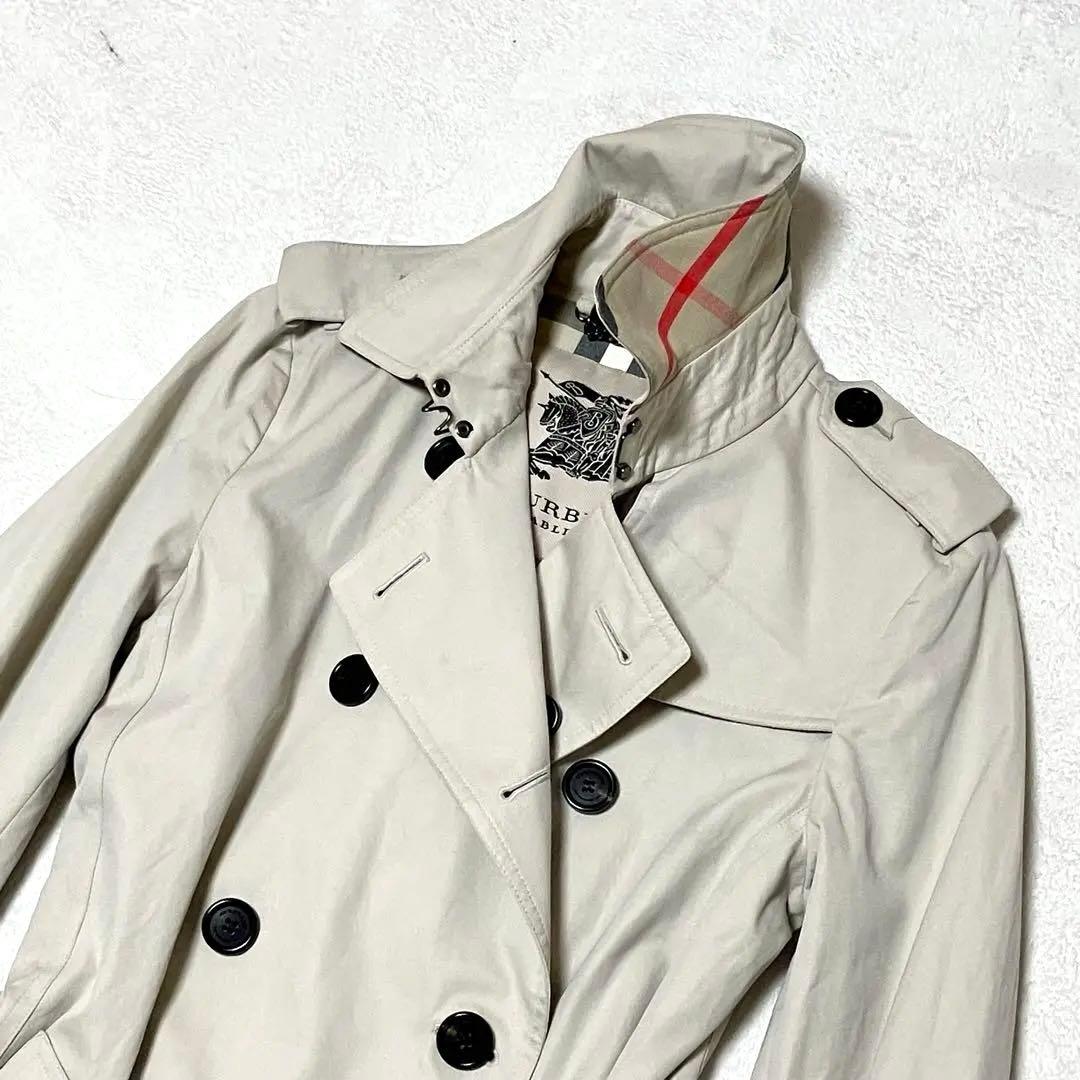 バーバリー　現行　トレンチコート　ロング　裏ノバチェック　ベルト　￼刻印ボタン