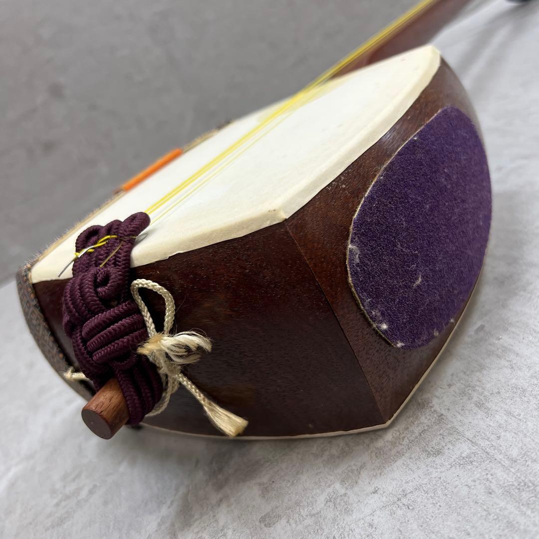 初心者おすすめ　細棹長唄三味線　正寸　和紙胴　木撥　駒　レザーハードケース