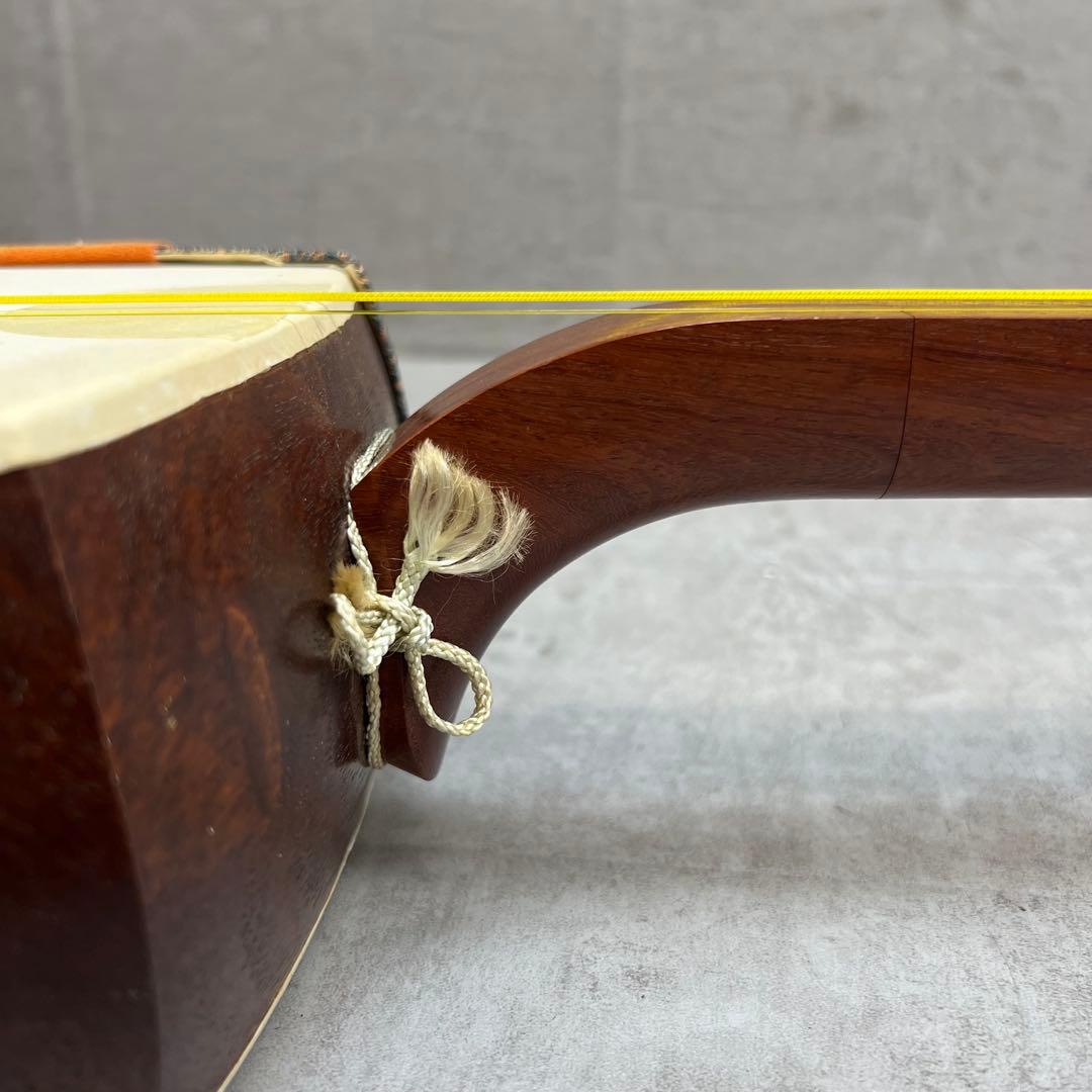 初心者おすすめ　細棹長唄三味線　正寸　和紙胴　木撥　駒　レザーハードケース