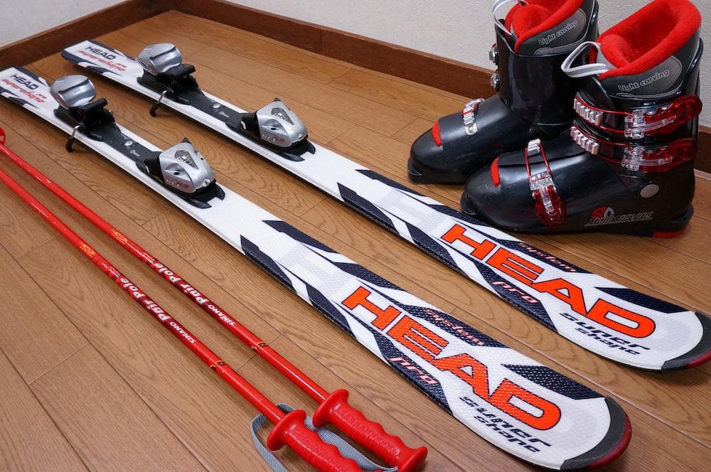 メンテ済 137cm 靴25cm HEAD 子供用スキーセット (140)