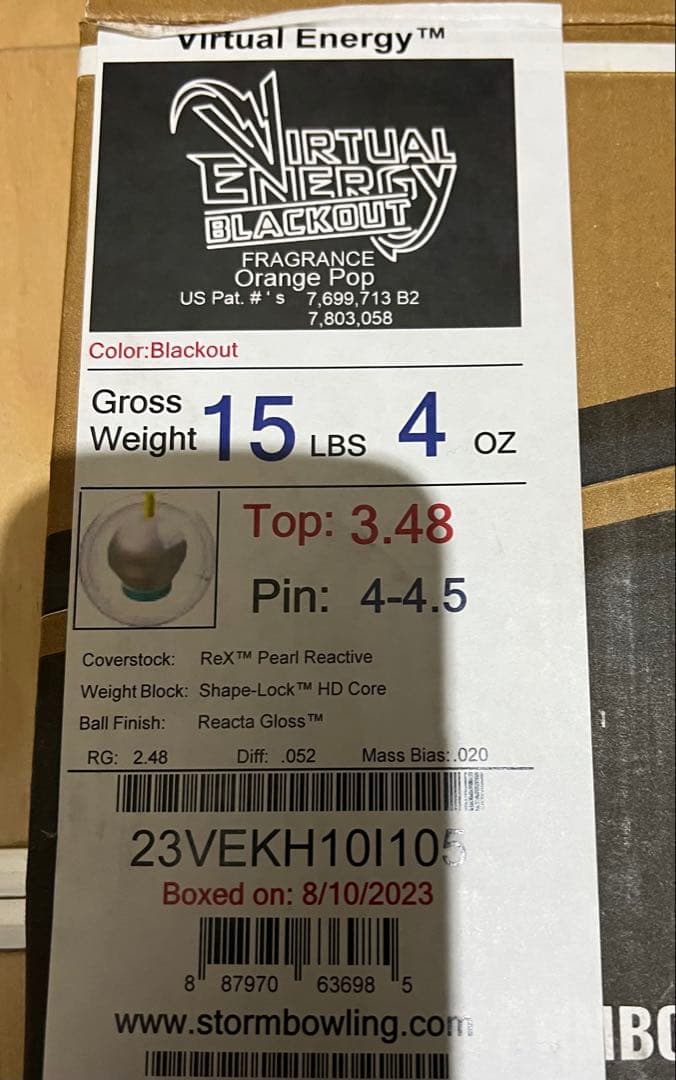 k*7様 Virtual Energy Blackout 15ポンド ボウリング