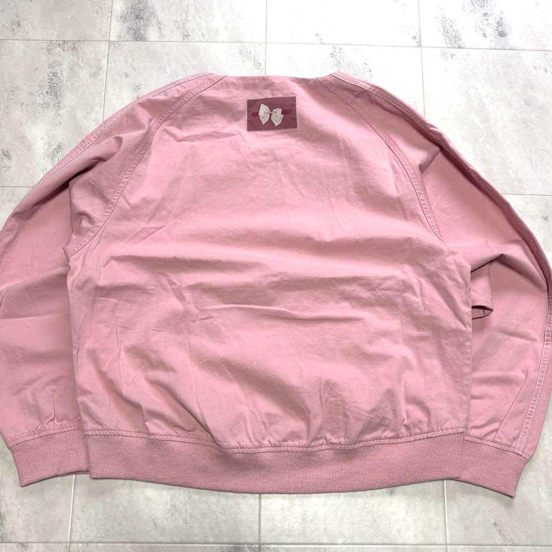【未使用】ピンクハウス ノーカラージップアップジャケット 刺繍ロゴ L ピンク