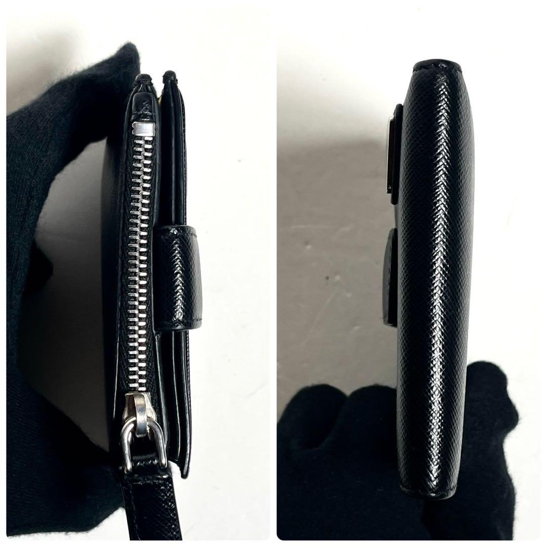 【現行型・美品✨】RFID掲載 プラダ コンパクトウォレット 折り財布 黒