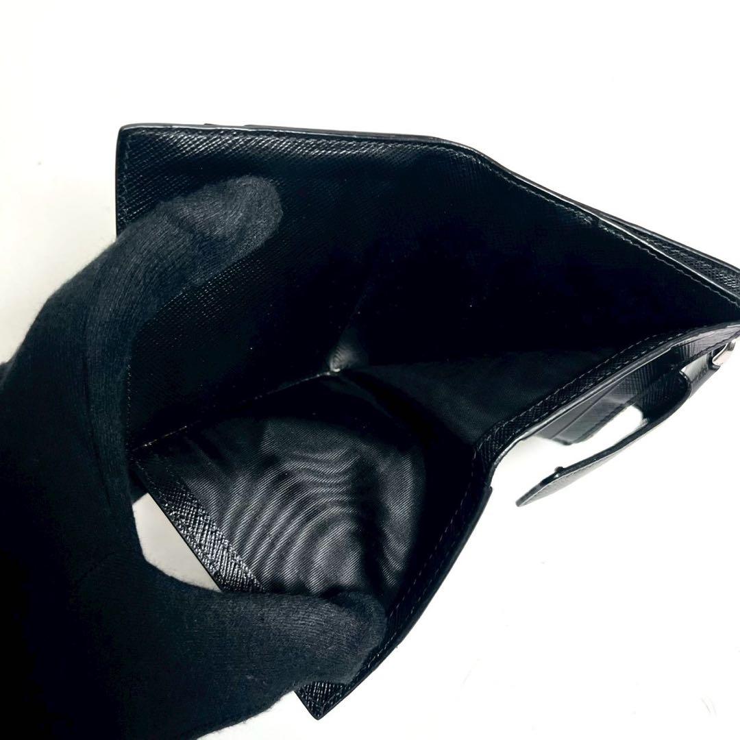 【現行型・美品✨】RFID掲載 プラダ コンパクトウォレット 折り財布 黒