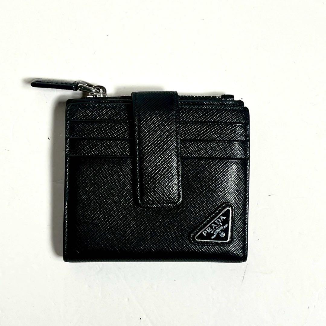 【現行型・美品✨】RFID掲載 プラダ コンパクトウォレット 折り財布 黒