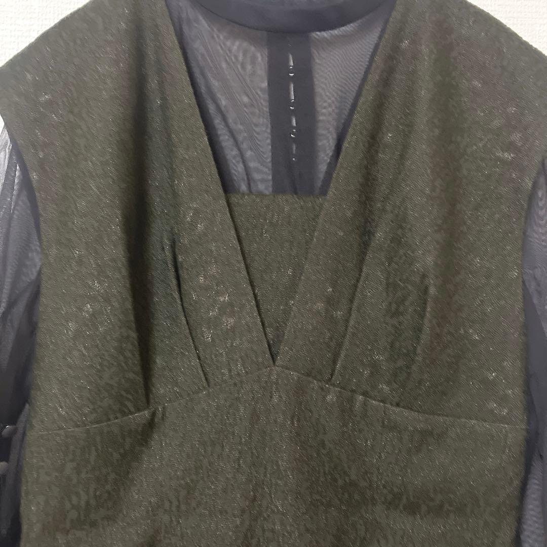 人気　カナ　ジャガード ワンピース チュール トップス セット ブラウン　S