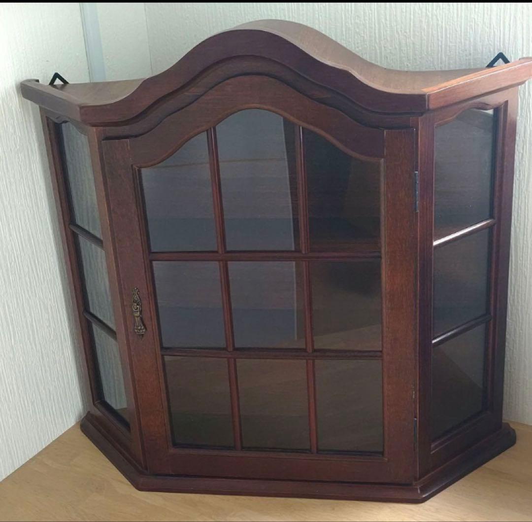 早い者勝ち木製キャビネット 飾り棚 アンティーク 壁掛け コレクションケース