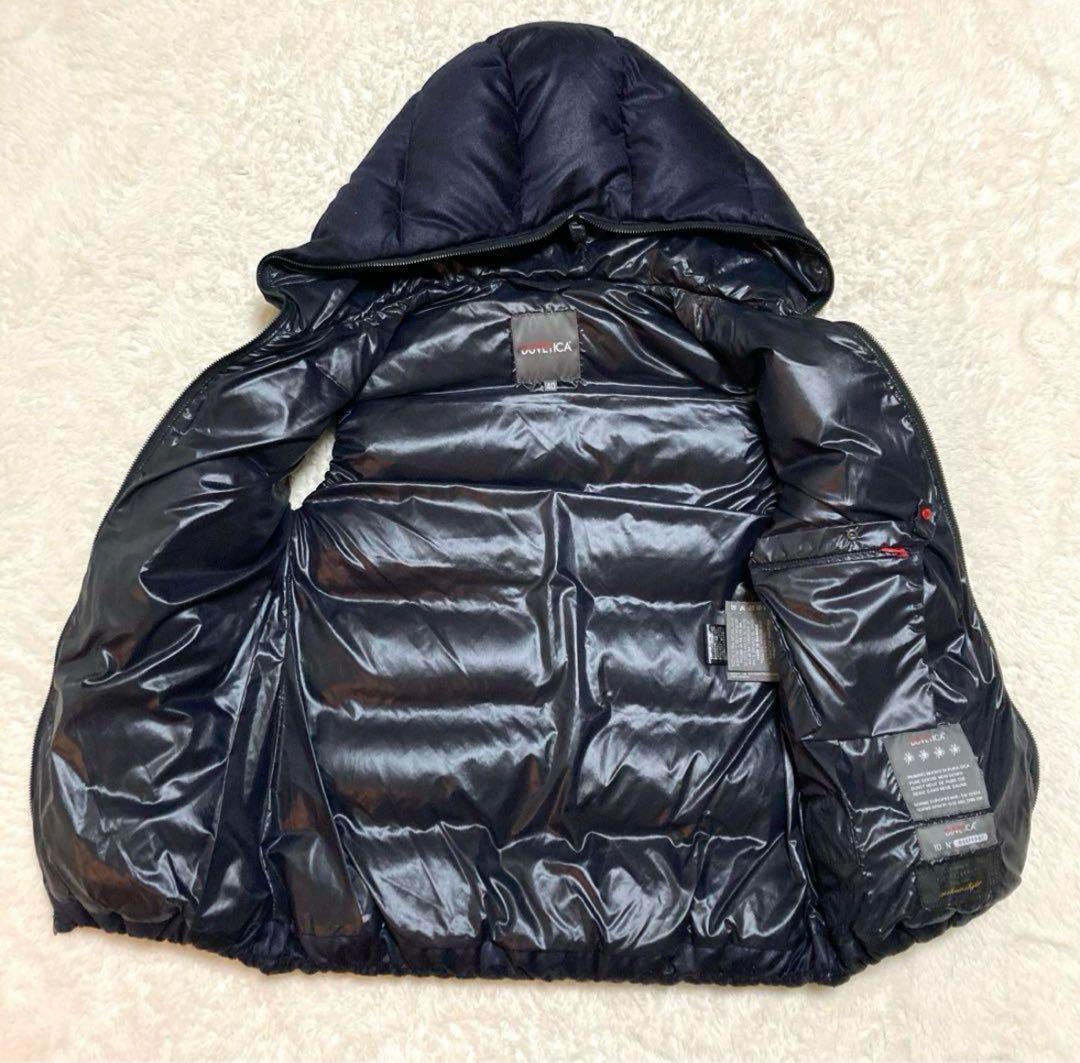 DUVETICA フード付きダウンベスト 40サイズ ネイビー