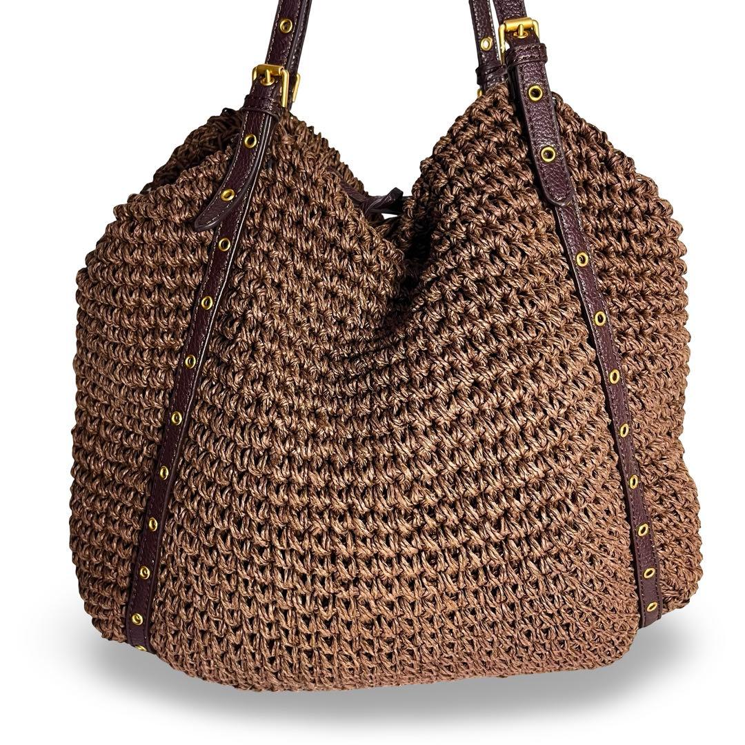 美品✨ローレンラルフローレン かごバッグ ロゴチャーム ゴールド金具