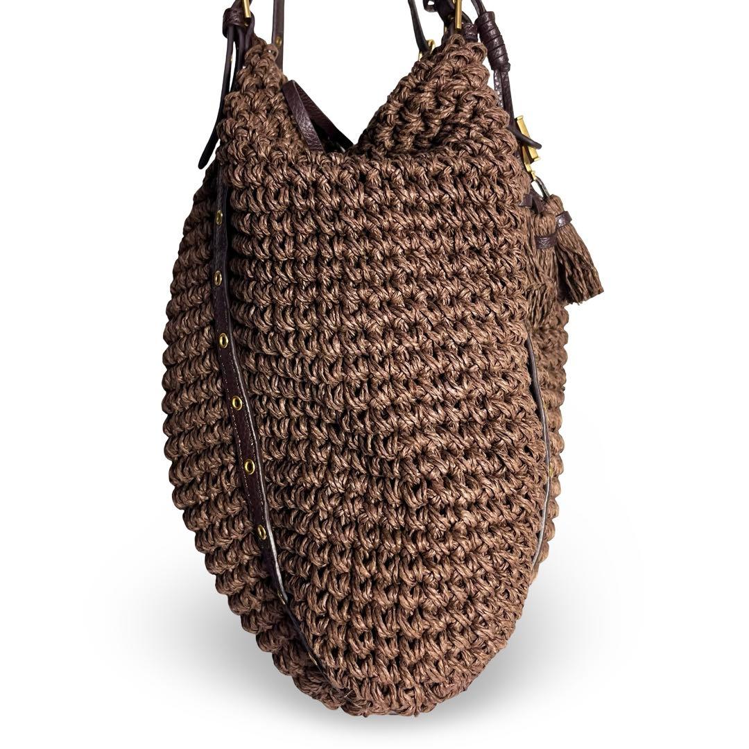 美品✨ローレンラルフローレン かごバッグ ロゴチャーム ゴールド金具