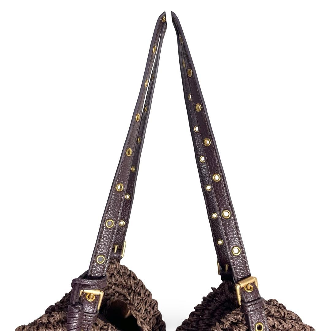 美品✨ローレンラルフローレン かごバッグ ロゴチャーム ゴールド金具