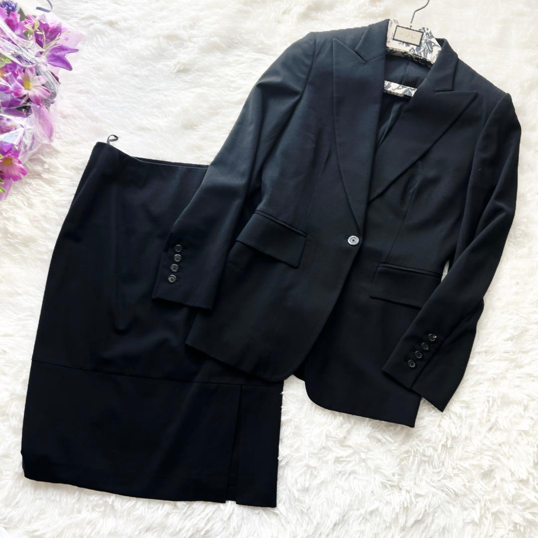美品　GUCCIグッチ　スーツ　シンプル　フォーマル　ブラック　ウール　シングル