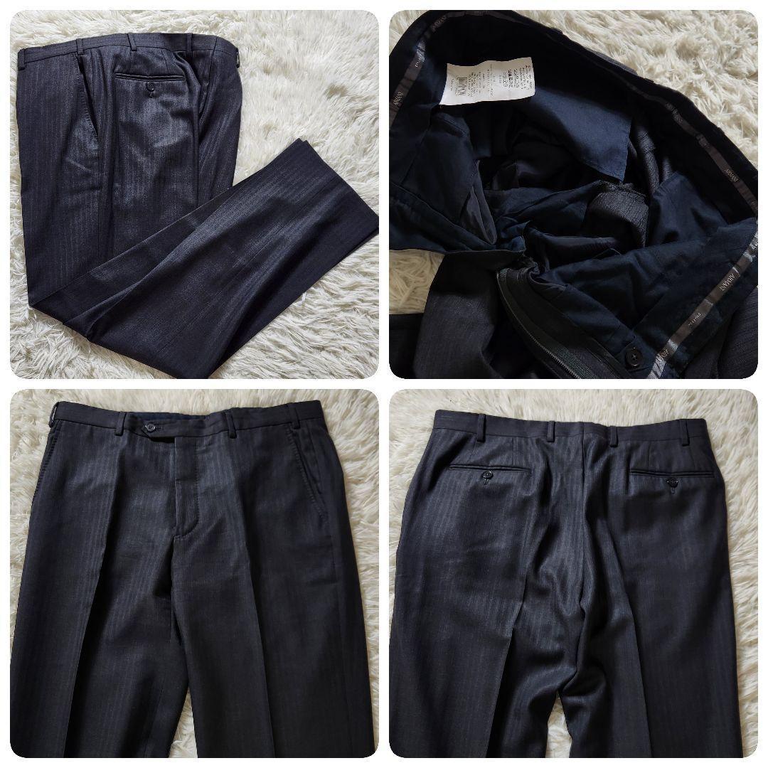 極美品✨XL相当 アルマーニコレツィオーニ スーツ シルク素材 ストライプ 52