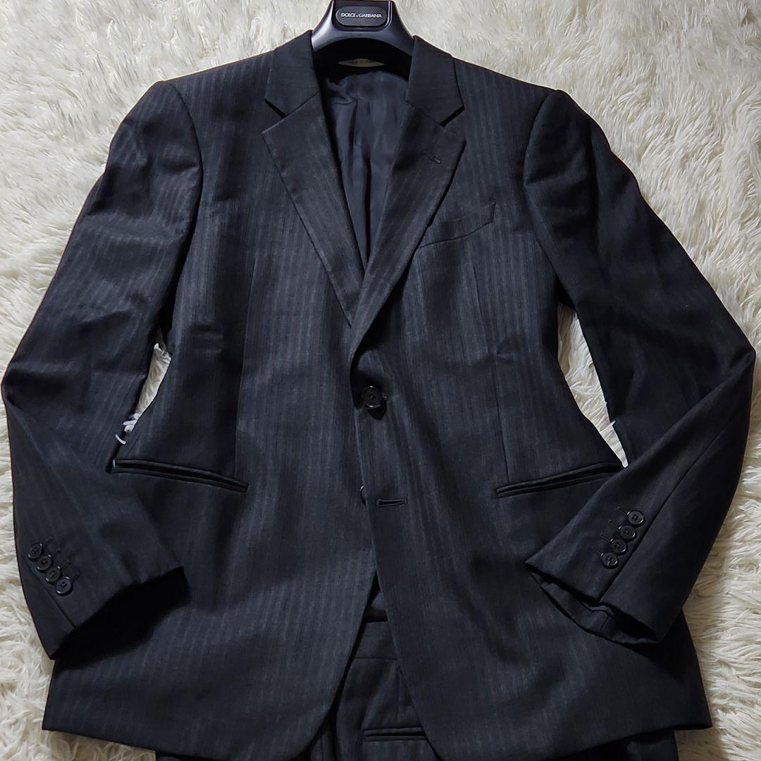 極美品✨XL相当 アルマーニコレツィオーニ スーツ シルク素材 ストライプ 52