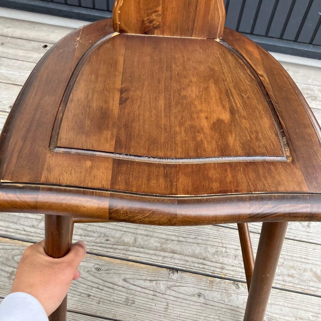 ② アンティーク 北欧レトロ 装飾 木製椅子 チャーチチェア ダイニングチェア