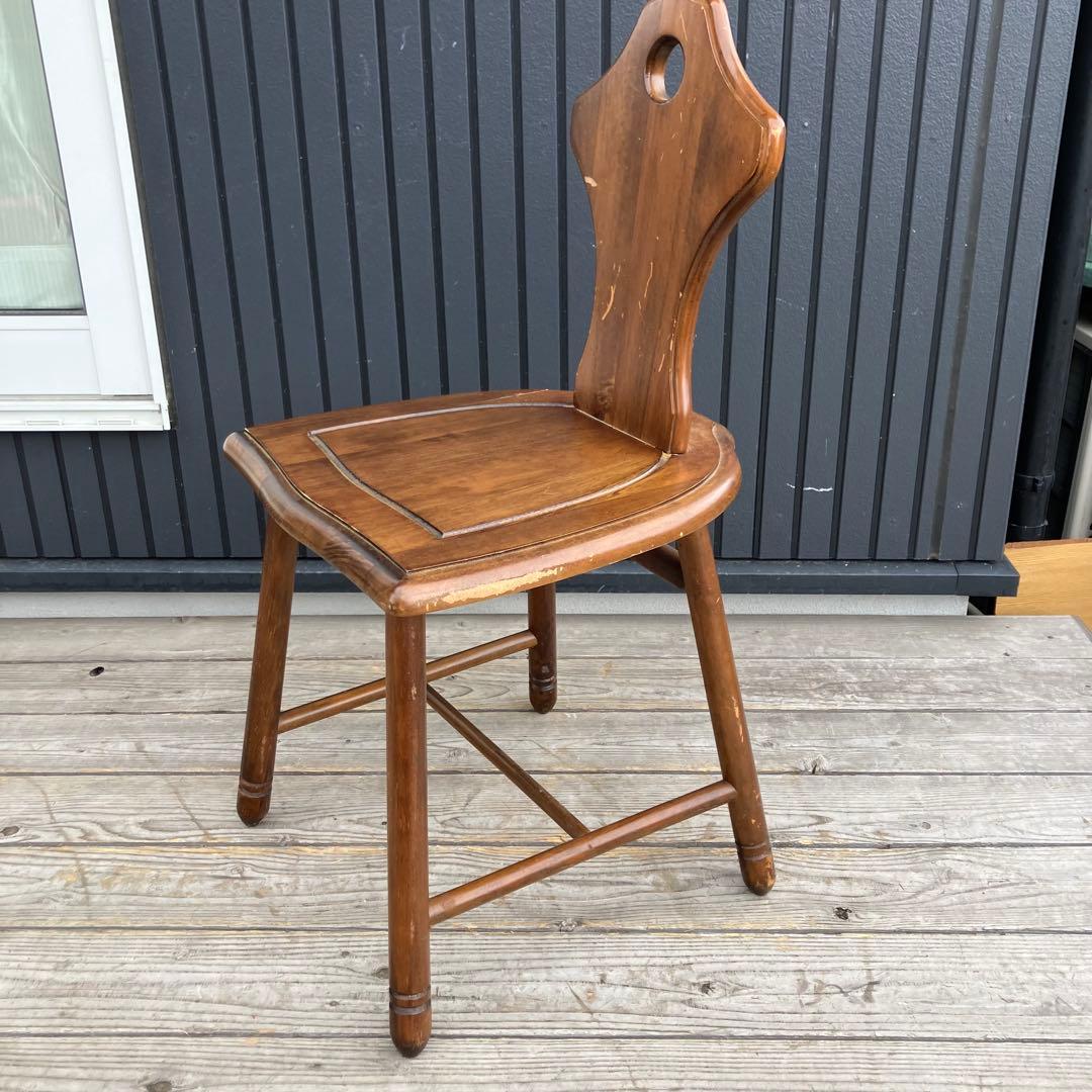 ② アンティーク 北欧レトロ 装飾 木製椅子 チャーチチェア ダイニングチェア
