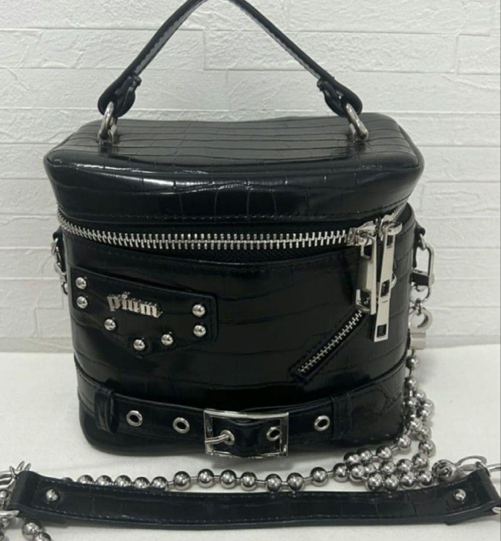 pium ライダースバニティバッグ ブラッククロコ