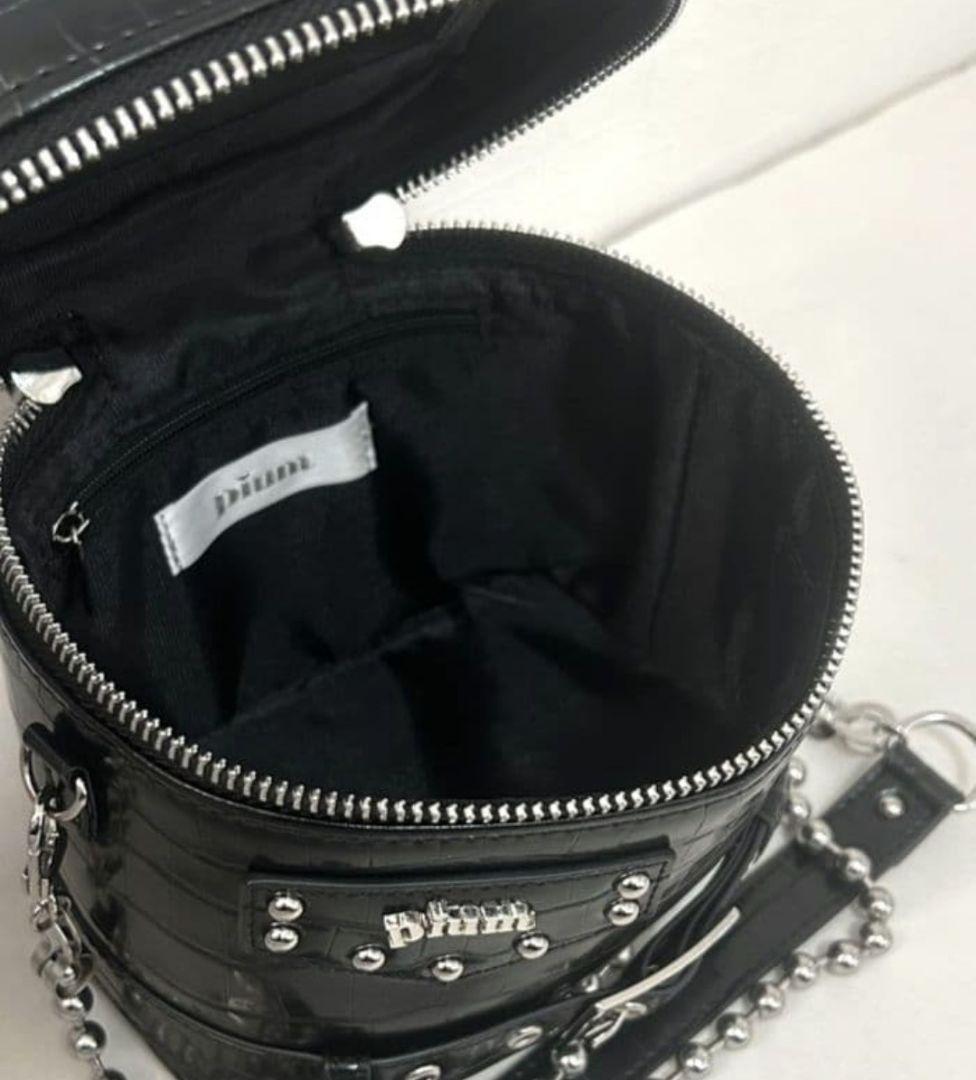 pium ライダースバニティバッグ ブラッククロコ