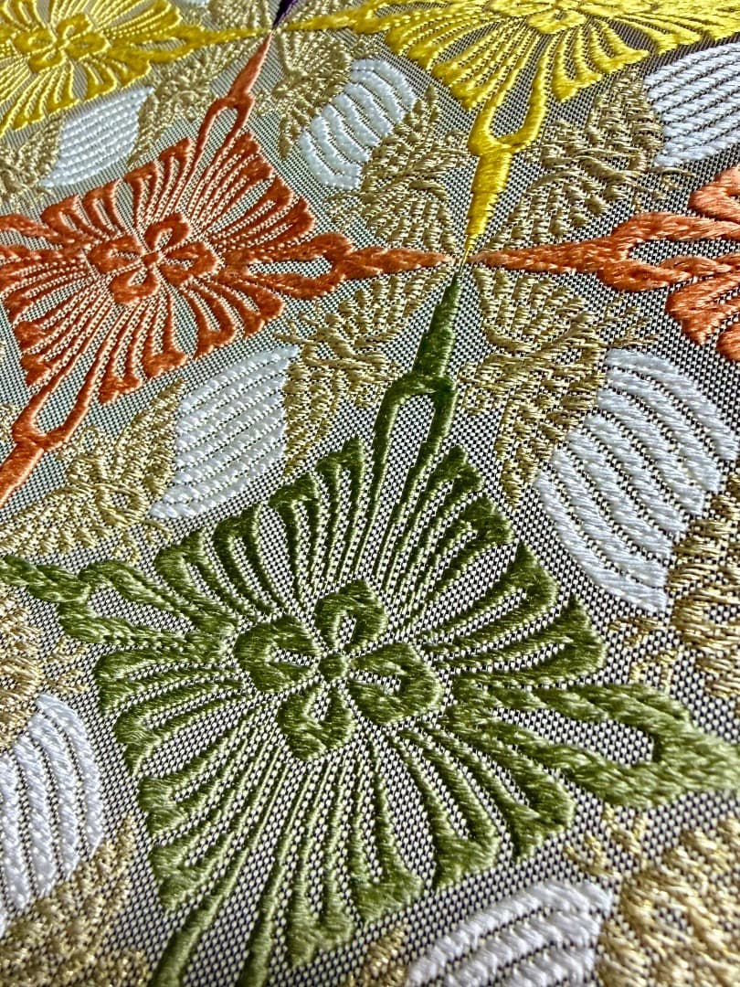 高級 袋帯 正絹 六通柄 総唐織 七宝柄 有職文様 訪問着 留袖 色無地