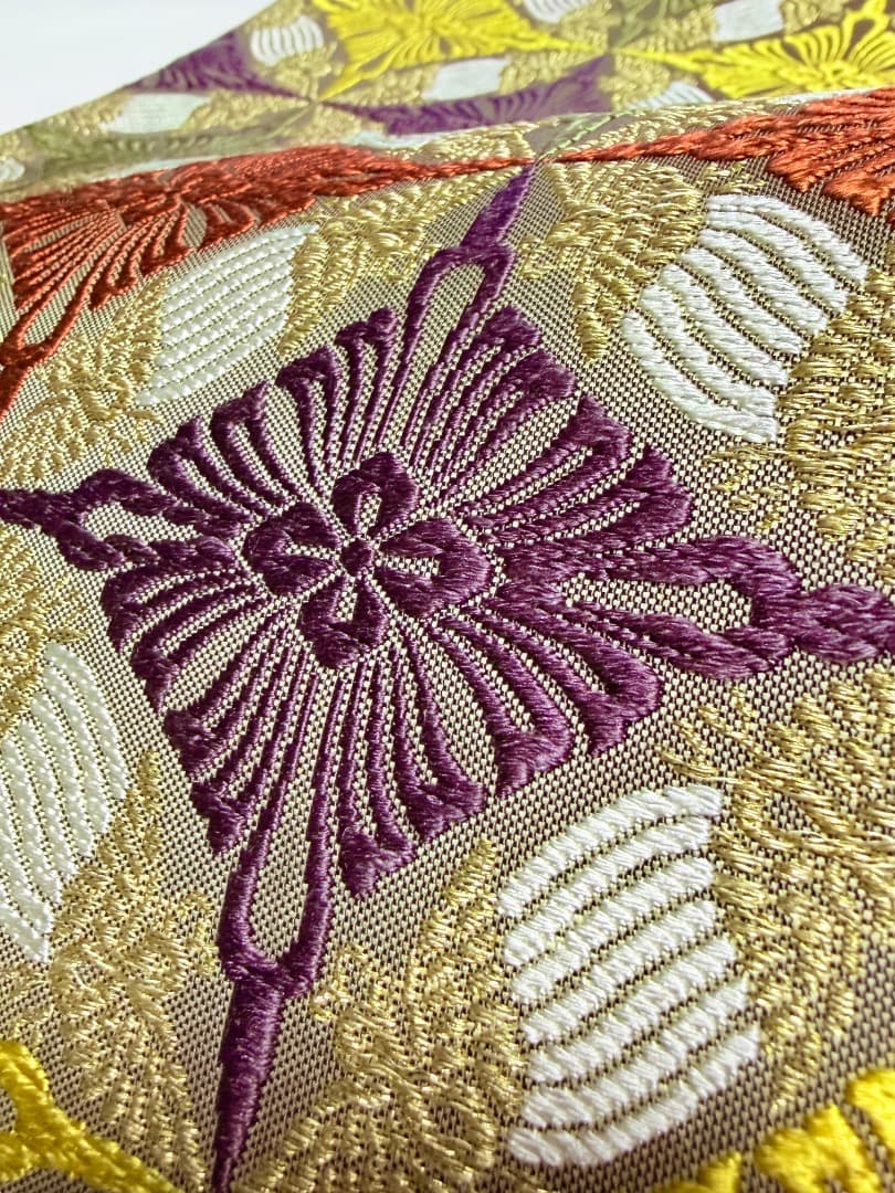 高級 袋帯 正絹 六通柄 総唐織 七宝柄 有職文様 訪問着 留袖 色無地