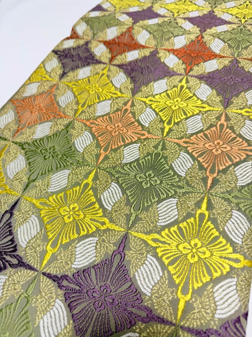 高級 袋帯 正絹 六通柄 総唐織 七宝柄 有職文様 訪問着 留袖 色無地