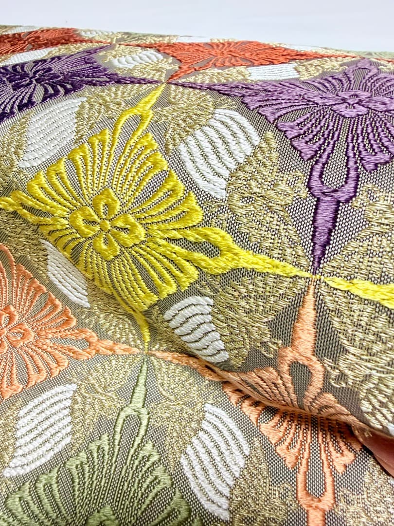 高級 袋帯 正絹 六通柄 総唐織 七宝柄 有職文様 訪問着 留袖 色無地