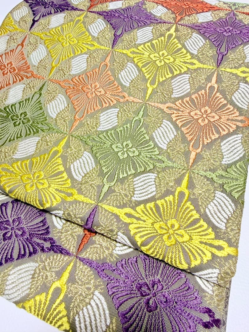 高級 袋帯 正絹 六通柄 総唐織 七宝柄 有職文様 訪問着 留袖 色無地