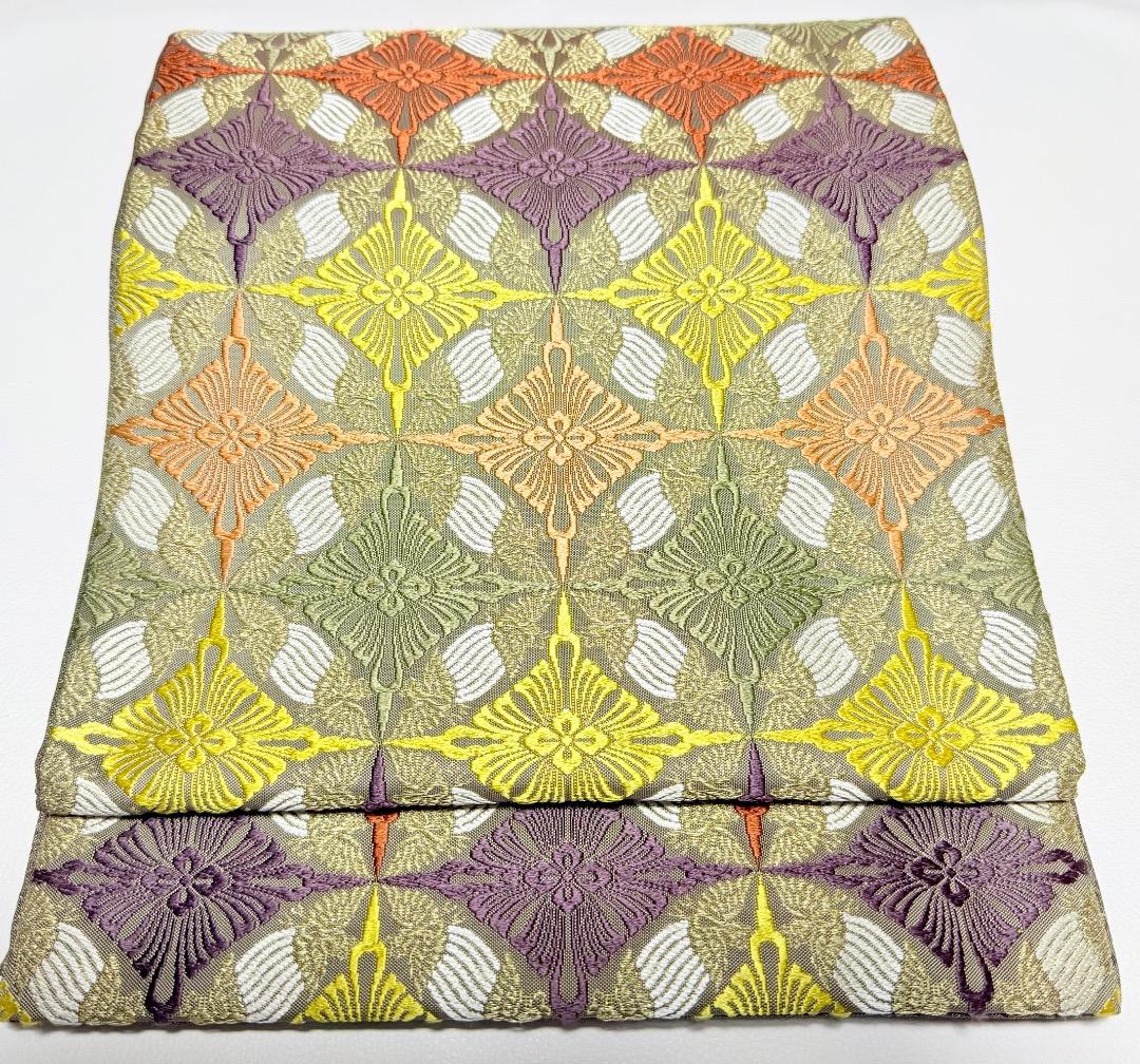 高級 袋帯 正絹 六通柄 総唐織 七宝柄 有職文様 訪問着 留袖 色無地