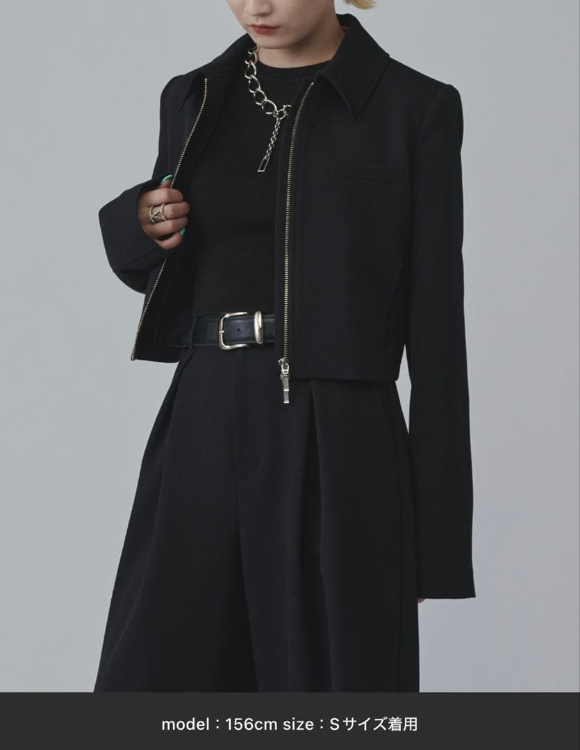 伊*9様 【mi-企画】ダブルジップショートジャケット　ブラック