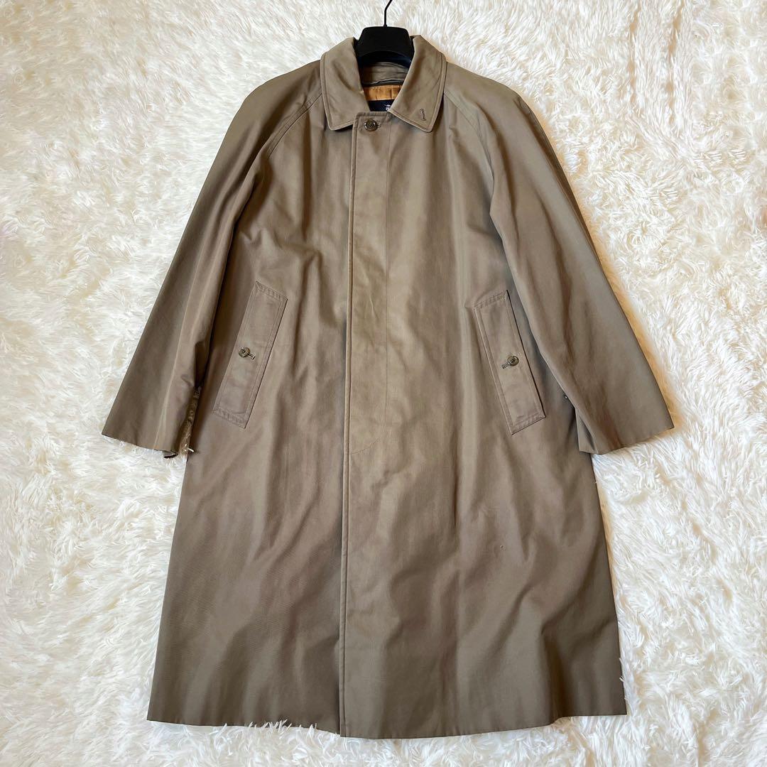 大きいサイズ　美品　バーバリー　ステンカラーコート　カーキ　ライナー付　チェック