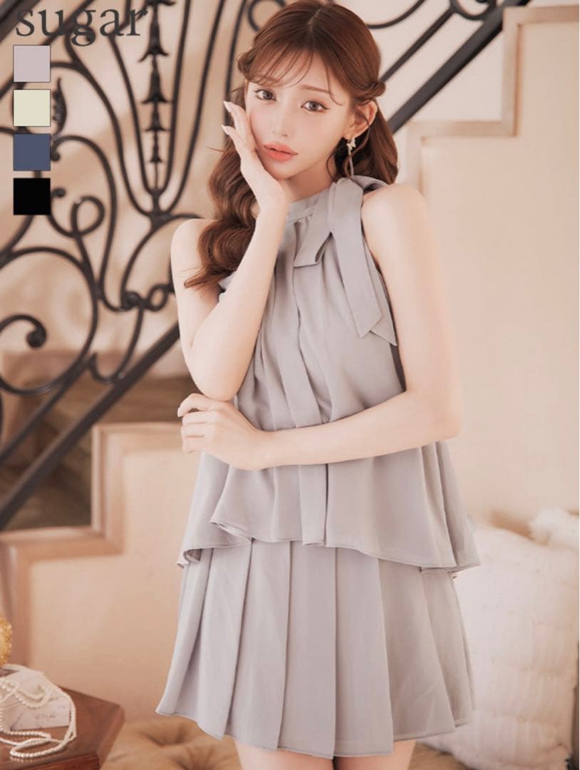 ローブドフルール　シフォンセットアップ　ミニドレス