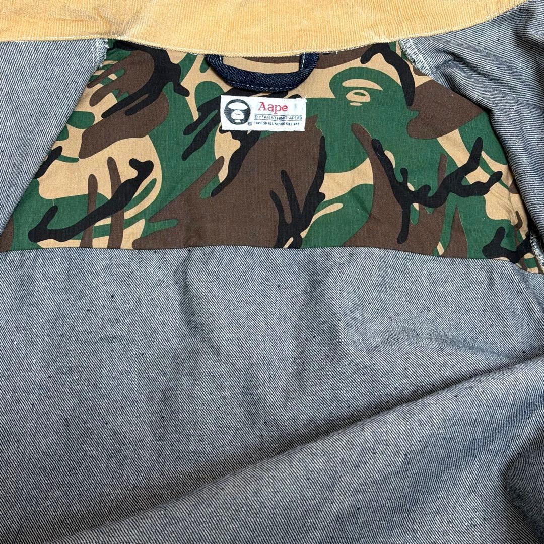 S*o様 美品 Aape ダークデニム カバーオール180エイブ アウタージャケ