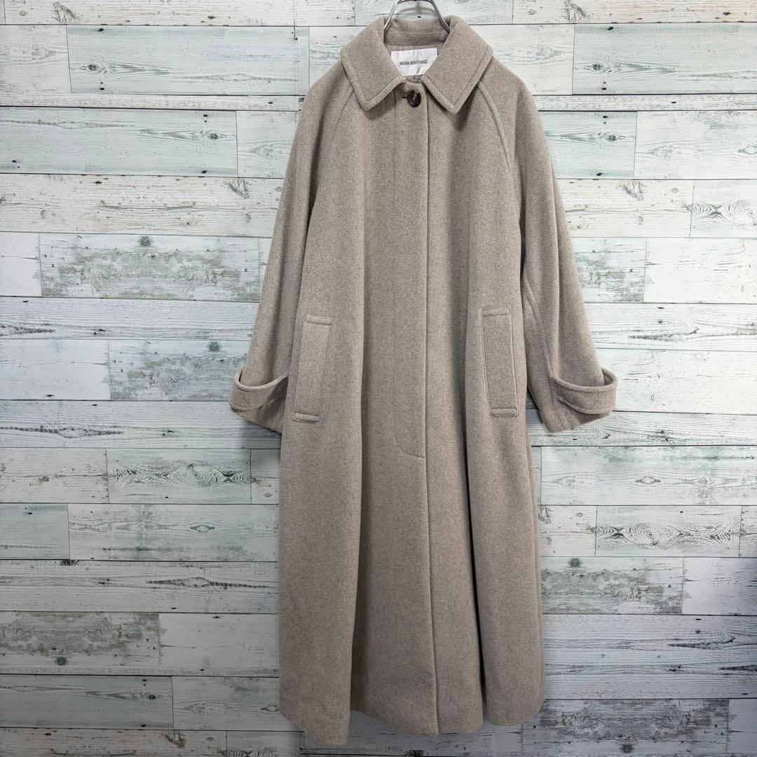 ☆美品☆ナチュラルビューティーベーシック　ボリュームAラインコート　ベージュ