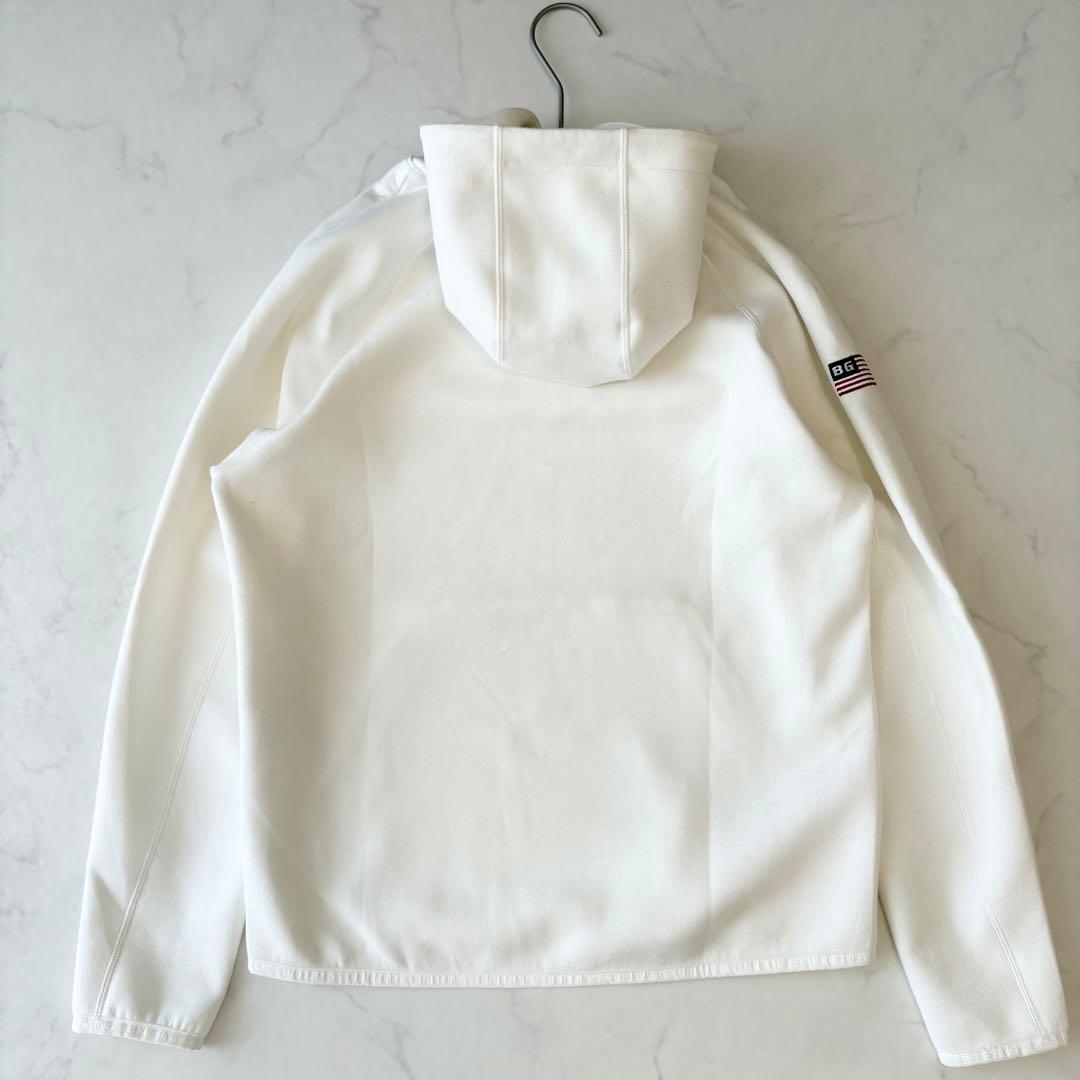 ブリーフィング BRIEFING フード パーカー スエード ロゴ 白 ✨美品