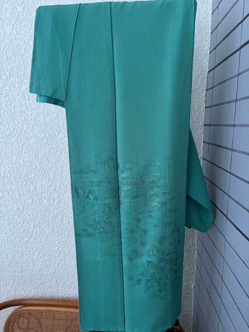 訪問着　ちりめん正絹　汕頭柄