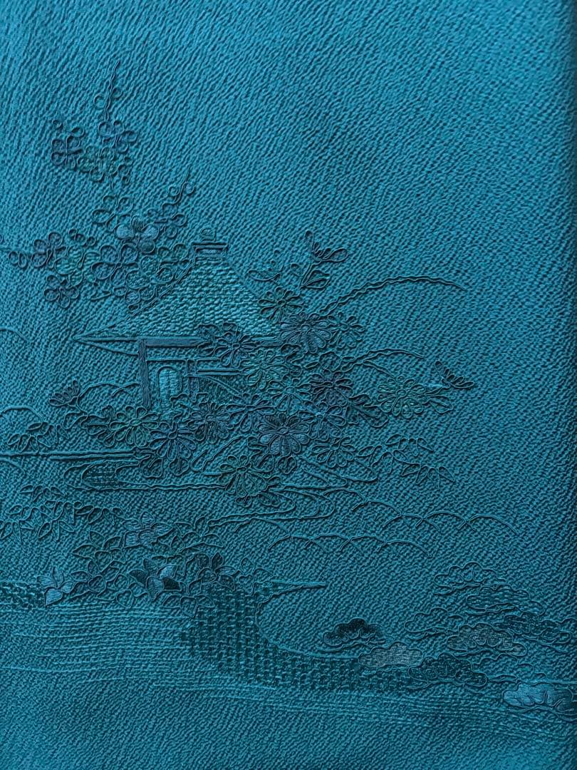 訪問着　ちりめん正絹　汕頭柄