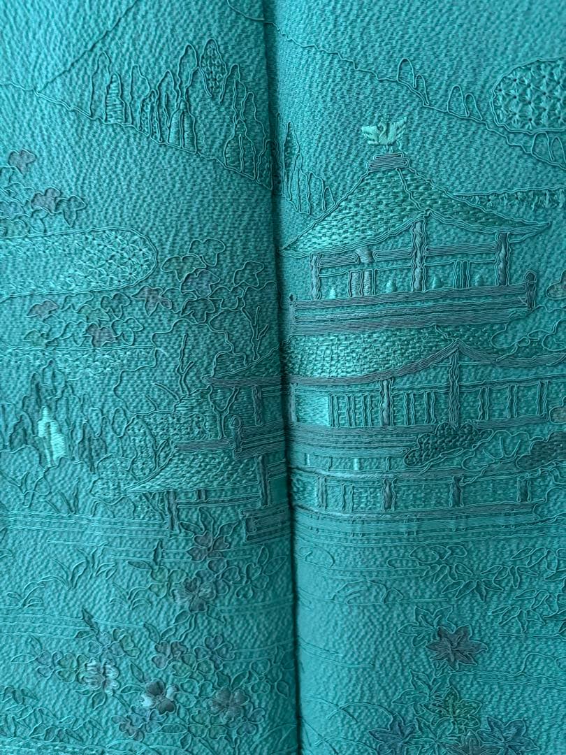 訪問着　ちりめん正絹　汕頭柄