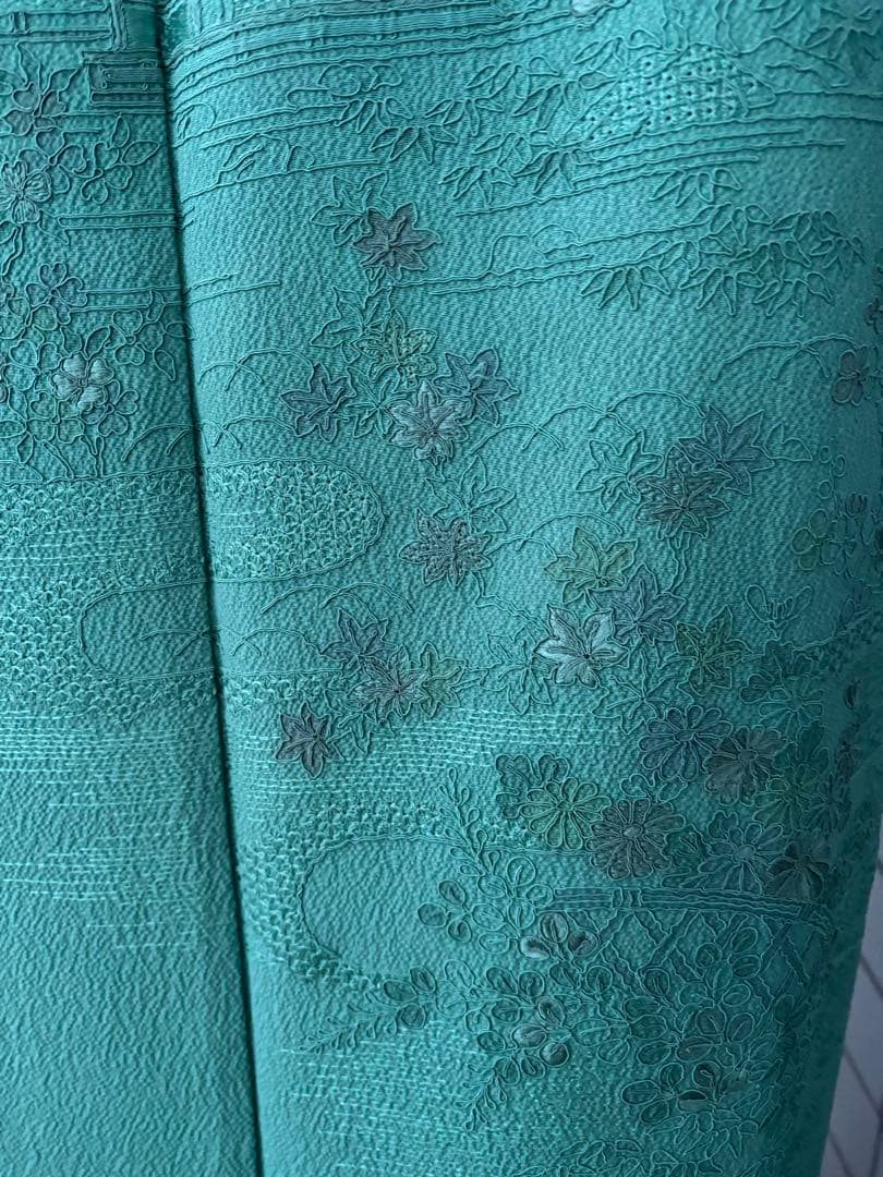 訪問着　ちりめん正絹　汕頭柄