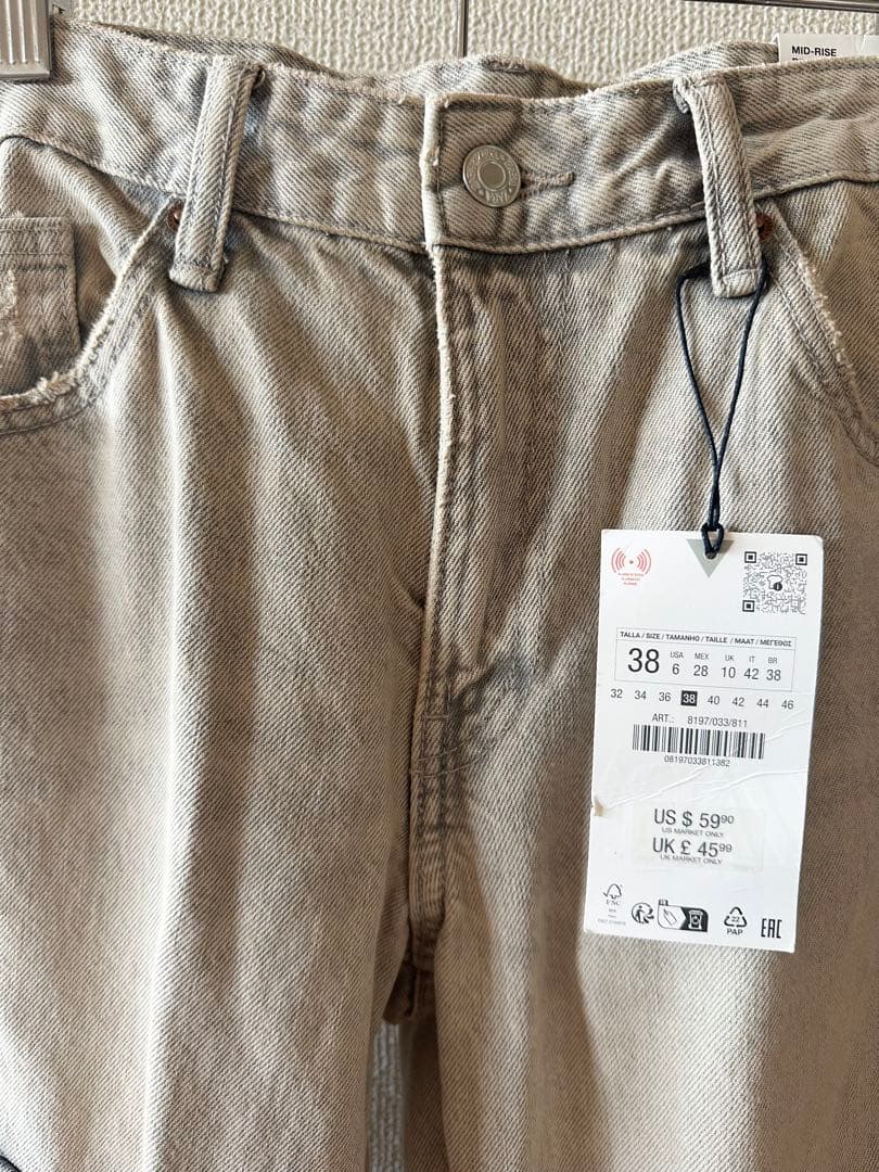 【大人気完売商品！タグ付き】ZARA カーゴ ミッドライズ デニムパンツ