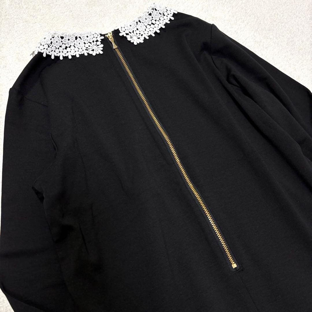 【新品】ケイトスペード レースカラーワンピース プリーツ フォーマル 普段着 黒