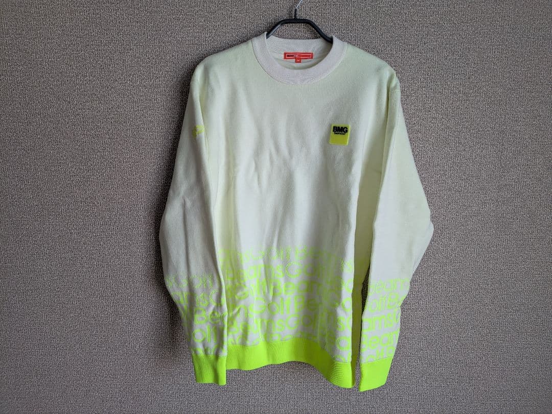 BEAMS GOLF セーター Mサイズ ホワイト/イエロー